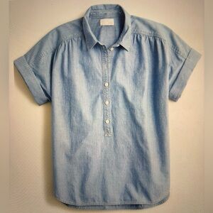 J. Crew 100%Cotton Relax Chambray Pullover Blouse XS
